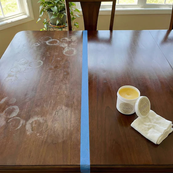 Floor with dog scratches before Oak and Amber